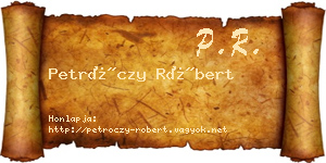 Petróczy Róbert névjegykártya