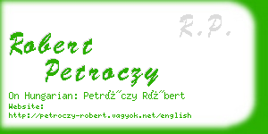 robert petroczy business card