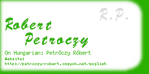 robert petroczy business card
